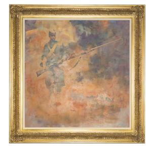 painting of a black civil war solider holding a gun